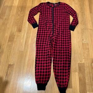 JACLYN Intimidates Buffalo check one piece sleep wear size small .